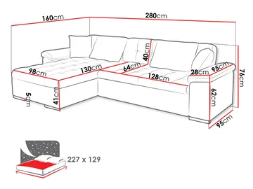 Camior Bäddsoffa med Divan 3-sits - Brun - Products - Möbler - Soffa - Bäddsoffa - Bäddsoffa divan
