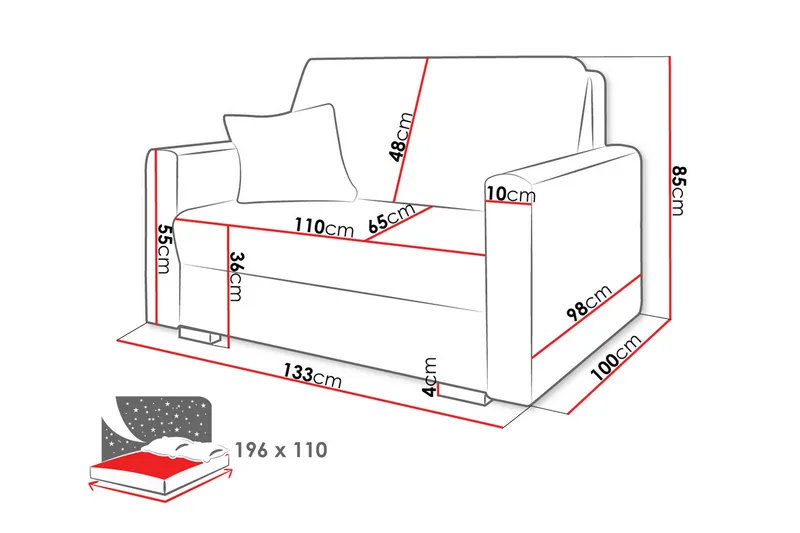 Denegal 2-sits liten bäddsoffa i Sammet - Beige - Products - Möbler - Soffa - Bäddsoffa - 2 sits bäddsoffa