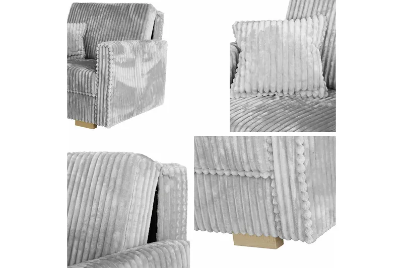 Denegal 2-sits liten bäddsoffa i Sammet - Grå - Products - Möbler - Soffa - Bäddsoffa - 2 sits bäddsoffa