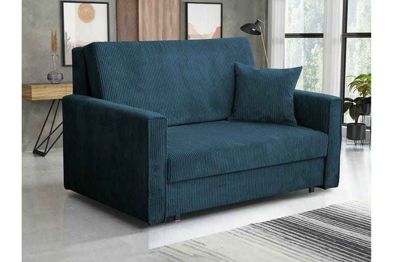 Denegal 2-sits liten bäddsoffa i Tyg - Blå - Products - Möbler - Soffa - Bäddsoffa - 2 sits bäddsoffa