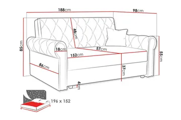 Denegal 2-sits liten bäddsoffa i Plysch - Grön - Products - Möbler - Soffa - Bäddsoffa - 2 sits bäddsoffa