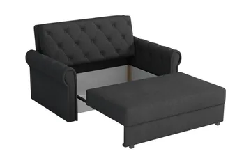 Denegal 2-sits liten bäddsoffa i Plysch - Blå - Products - Möbler - Soffa - Bäddsoffa - 2 sits bäddsoffa