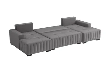 Esher Bäddsoffa Dubbeldivan 4-sits i Plysch - Marinblå - Products - Möbler - Soffa - Bäddsoffa - U bäddsoffa