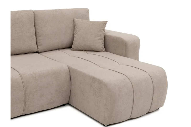 Flo Bäddsoffa Dubbeldivan 4-sits i Plysch - Vit - Products - Möbler - Soffa - Bäddsoffa - U bäddsoffa