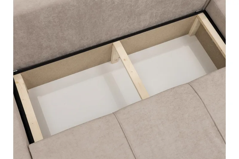 Flo Bäddsoffa Dubbeldivan 4-sits i Plysch - Vit - Products - Möbler - Soffa - Bäddsoffa - U bäddsoffa