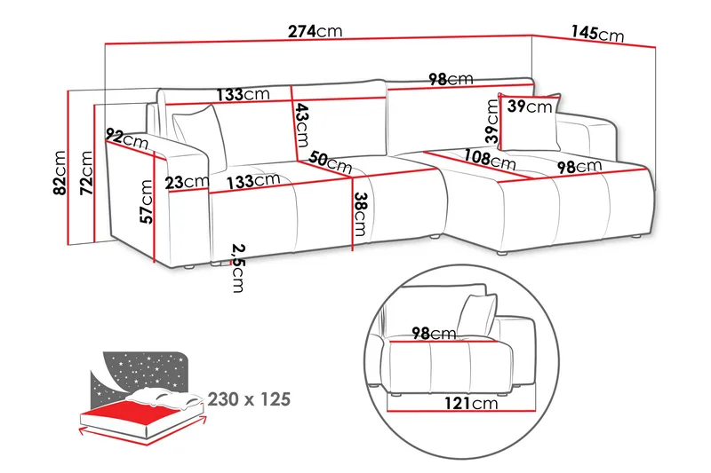 Flo Bäddsoffa med Divan 3-sits i Plysch - Gul - Products - Möbler - Soffa - Bäddsoffa - Bäddsoffa divan
