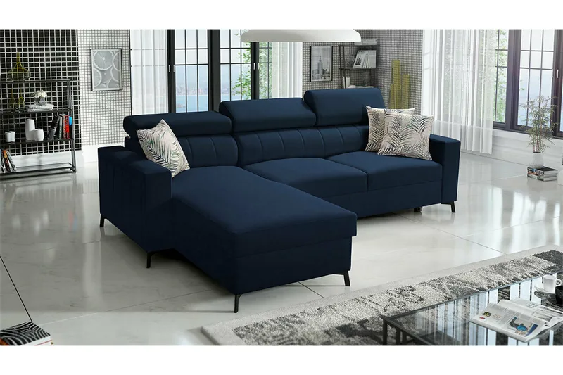 Galbally 3-sits Hörnbäddsoffa Dark blue - Products - Möbler - Soffa - Bäddsoffa - Hörnbäddsoffa