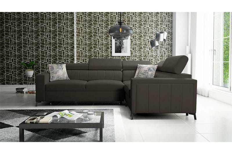 Galbally 3-sits Hörnbäddsoffa Dark brown - Products - Möbler - Soffa - Bäddsoffa - Hörnbäddsoffa
