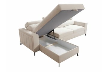 Galbally 3-sits Hörnbäddsoffa Ljusgrå - Products - Möbler - Soffa - Bäddsoffa - Hörnbäddsoffa