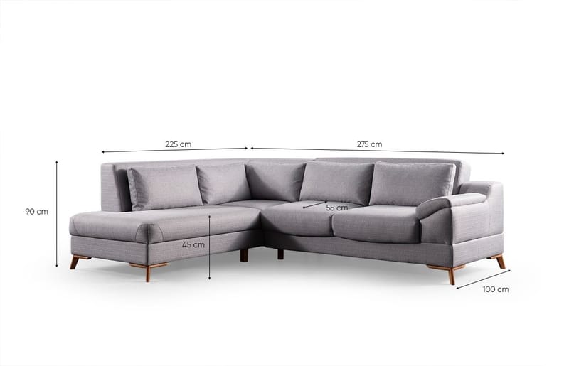Lepinas 5-sits Hörnsoffa - Products - Möbler - Soffa - Bäddsoffa - Hörnbäddsoffa