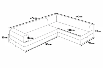 Pento 4-sits Hörnbäddsoffa - Products - Möbler - Soffa - Bäddsoffa - Hörnbäddsoffa