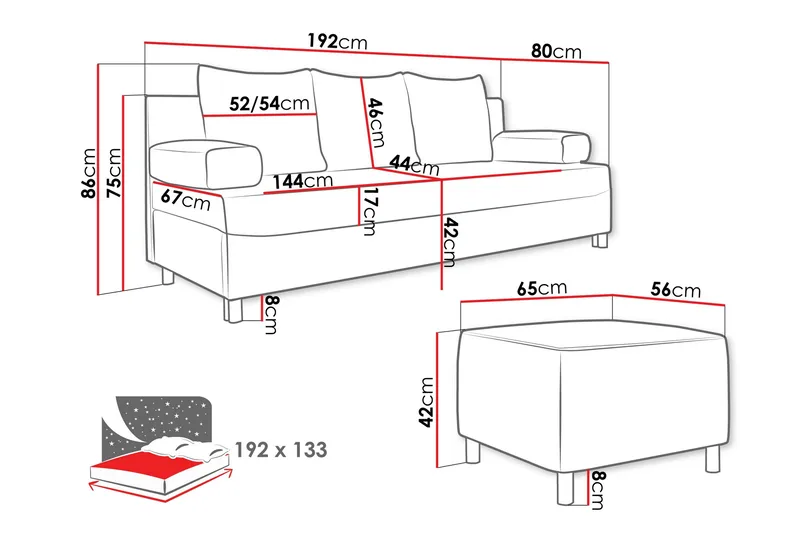 Kintore 2-sits Bäddsoffa Dark yellow - Products - Möbler - Soffa - Bäddsoffa - Bäddsoffa längsbäddad