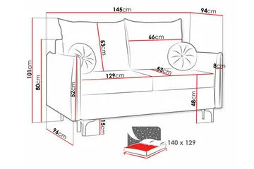 Knocklong 2-sits Bäddsoffa - Grön - Products - Möbler - Soffa - Bäddsoffa - Bäddsoffa längsbäddad