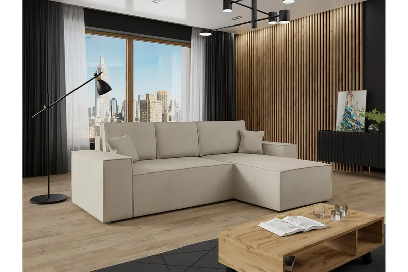 Knocklong 3-sits Hörnbäddsoffa - Ljusbrun - Products - Möbler - Soffa - Bäddsoffa - Hörnbäddsoffa