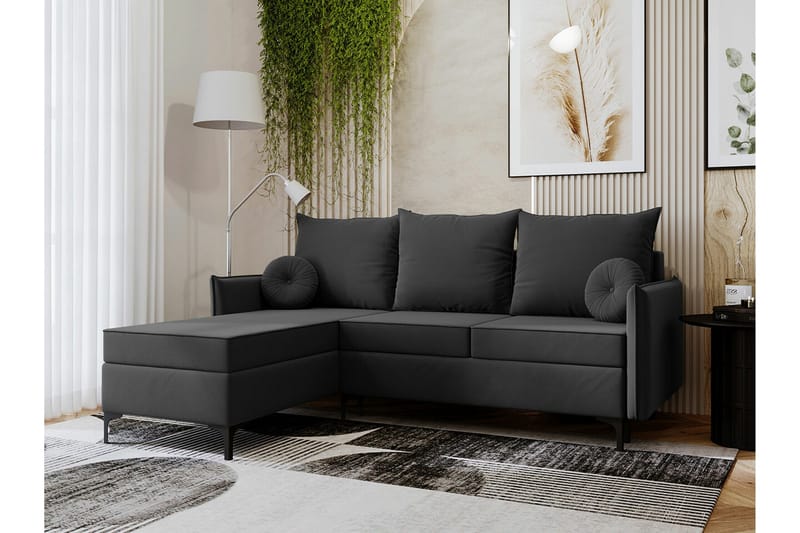 Knocklong 3-sits Hörnbäddsoffa - Mörkgrå - Products - Möbler - Soffa - Bäddsoffa - Hörnbäddsoffa