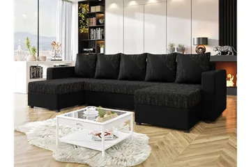 Midfeld 4-sits Hörnbäddsoffa Black - Products - Möbler - Soffa - Bäddsoffa - U bäddsoffa