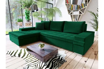 Naoma Bäddsoffa m. Divan 3-sits - Svart/Brun - Products - Möbler - Soffa - Bäddsoffa - Bäddsoffa divan