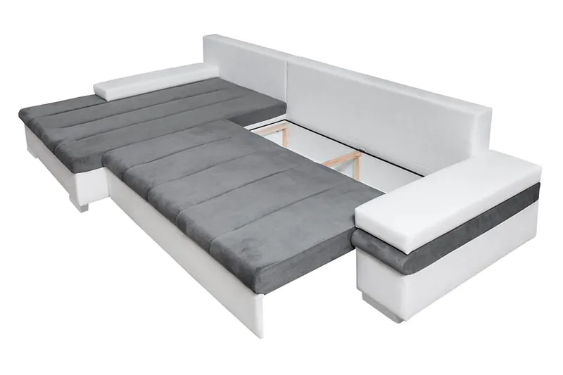 Naoma Divanbäddsoffa 310x175x83 cm - Grå - Products - Möbler - Soffa - Bäddsoffa - Bäddsoffa längsbäddad