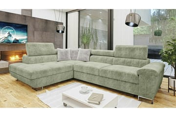 Reginia 4-sits Hörnbäddsoffa Light green - Products - Möbler - Soffa - Bäddsoffa - Hörnbäddsoffa