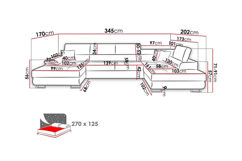 Reginia 4-sits Hörnbäddsoffa - Products - Möbler - Soffa - Bäddsoffa - Bäddsoffa divan