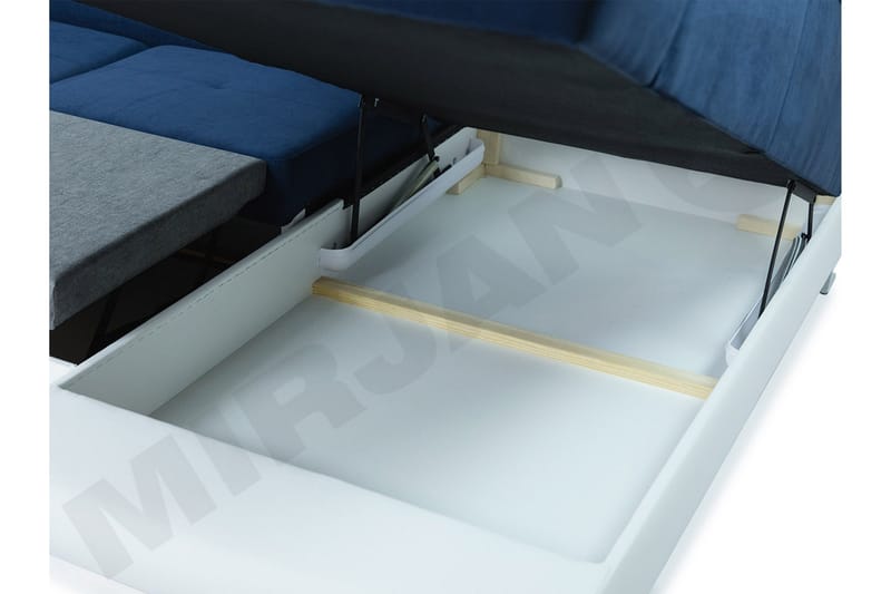 Reginia 6-sits Bäddsoffa - Vit/Grå - Products - Möbler - Soffa - Bäddsoffa - Bäddsoffa längsbäddad