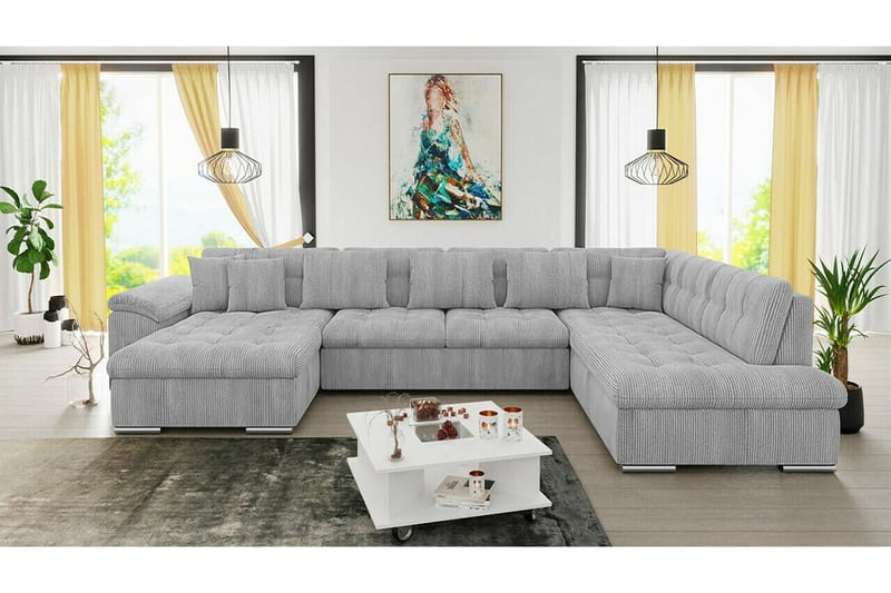 Sakri 5-sits Hörnbäddsoffa Light grey/Dark grey - Products - Möbler - Soffa - Bäddsoffa - Bäddsoffa divan