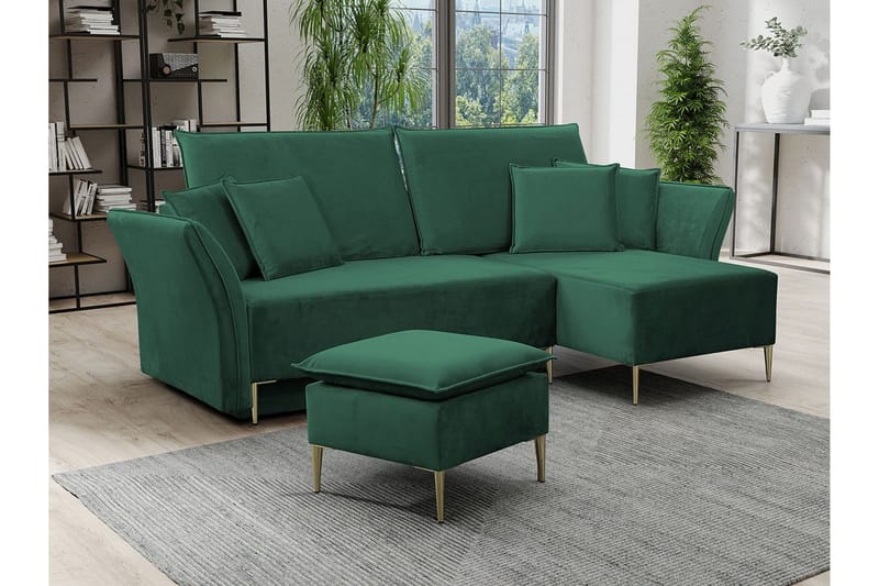 Staffin 3-sits Hörnbäddsoffa Dark green - Products - Möbler - Soffa - Bäddsoffa - Hörnbäddsoffa