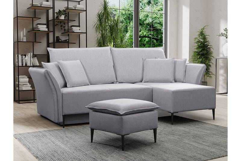 Staffin 3-sits Hörnbäddsoffa Light grey/Dark grey - Products - Möbler - Soffa - Bäddsoffa - Bäddsoffa divan