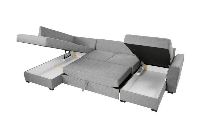 Taberk Bäddsoffa med Divan och Schäslong 4-sits - Grå - Products - Möbler - Soffa - Bäddsoffa - Bäddsoffa divan