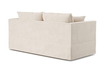 Travstad 3-sits Bäddsoffa med HVILA Bäddmadrass 140x200 cm Latex med Tvättbar klädsel - Beige/Vit - Products - Möbler - Soffa - Bäddsoffa - 3 sits bäddsoffa