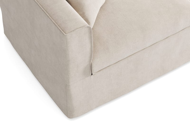 Travstad 3-sits Bäddsoffa med HVILA Bäddmadrass 140x200 cm Latex med Tvättbar klädsel - Beige/Vit - Products - Möbler - Soffa - Bäddsoffa - 3 sits bäddsoffa