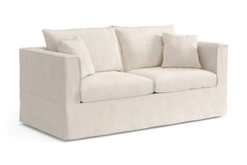 Travstad 3-sits Bäddsoffa med HVILA Bäddmadrass 140x200 cm Memoryskum med Tvättbar klädsel - Beige - Products - Möbler - Soffa - Bäddsoffa - 3 sits bäddsoffa