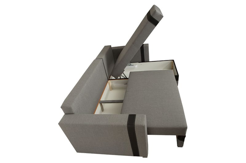 Trendy Divanbäddsoffa 235x155x82 cm - Grå - Products - Möbler - Soffa - Bäddsoffa - Bäddsoffa längsbäddad