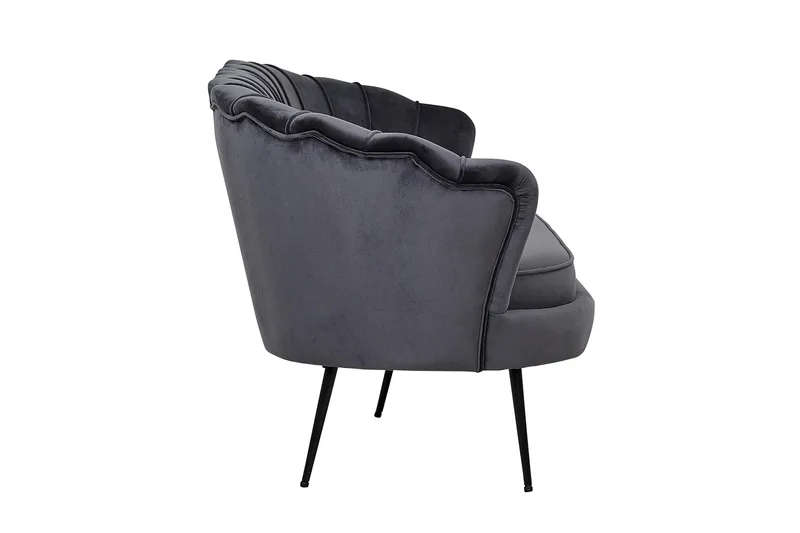 Calais 3-sits Soffa Sammet - Mörkgrå - Products - Möbler - Soffa - 3 sits soffa