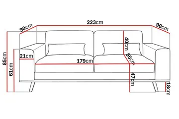 Copenhagen 3-sits Manchestersoffa - Ljusgrå - Products - Möbler - Soffa - 3 sits soffa