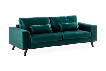 Copenhagen 3-sits Sammetssoffa - Grön - Products - Möbler - Soffa - 3 sits soffa