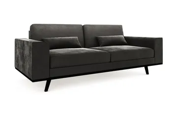 Copenhagen 3-sits Sammetssoffa - Mörkgrå - Products - Möbler - Soffa - 3 sits soffa