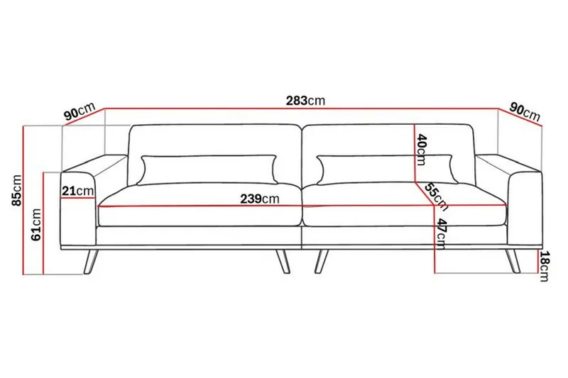 Copenhagen 4-sits Manchestersoffa - Beige - Products - Möbler - Soffa - 4 sits soffa