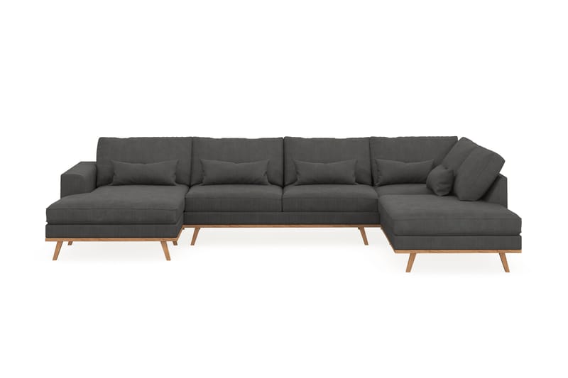 Copenhagen 5-sits Högervänd U-formad Soffa med Divan och Schäslong i Manchester, Mörkgrå