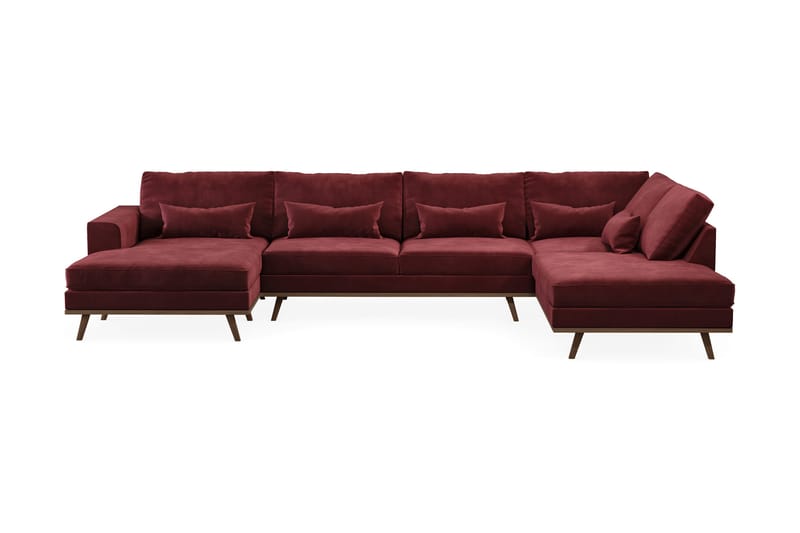 Copenhagen 5-sits Högervänd U-formad Soffa med Divan och Schäslong i Sammet, Lila