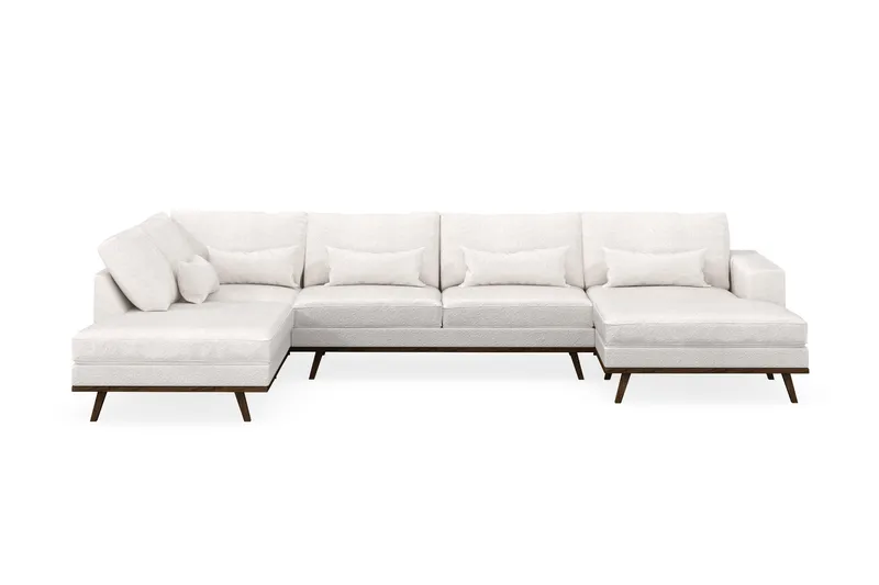 Copenhagen 5-sits Vänstervänd U-formad Soffa med Divan och Schäslong i Bouclé, Vit