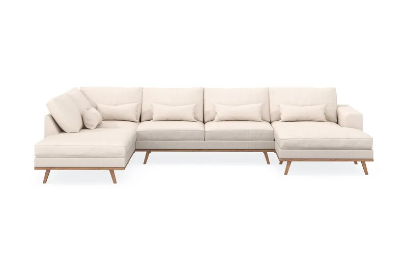 Copenhagen 5-sits Vänstervänd U-formad Soffa med Divan och Schäslong i Manchester, Beige