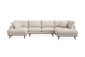 Copenhagen Premium 5-sits Högervänd U-formad Djup Soffa med Divan och Schäslong i Tyg