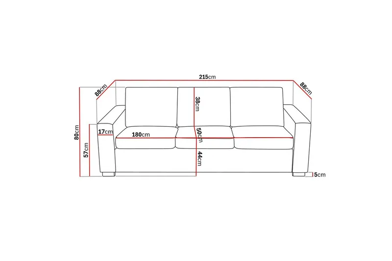 Crazy 3-sits Tygsoffa - Blå - Products - Möbler - Soffa - 3 sits soffa