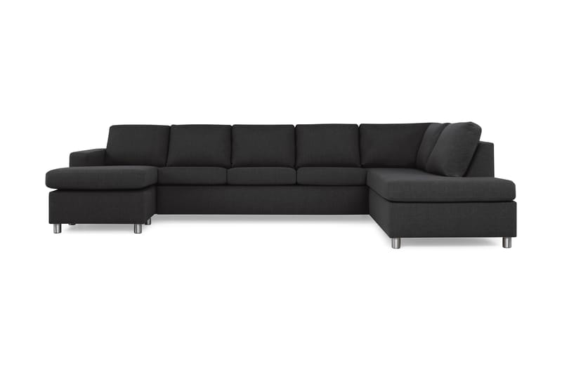 Crazy 5-sits Högervänd U-formad X-Large Soffa med Divan och Schäslong i Tyg, Antracit