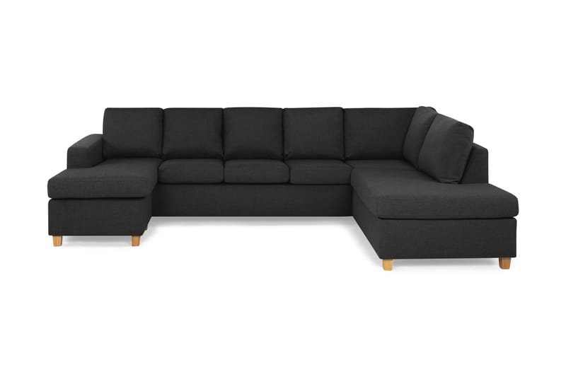 Crazy 5-sits Högervänd U-formad X-Large Soffa med Divan och Schäslong i Tyg, Antracit