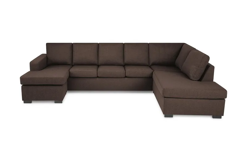 Crazy 5-sits Högervänd U-formad X-Large Soffa med Divan och Schäslong i Tyg, Brun