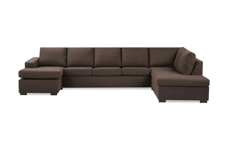 Crazy 5-sits Högervänd U-formad X-Large Soffa med Divan och Schäslong i Tyg, Brun