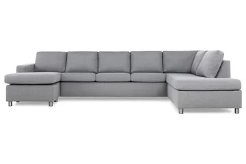 Crazy 5-sits Högervänd U-formad X-Large Soffa med Divan och Schäslong i Tyg - Grå - Products - Möbler - Soffa - U-soffa