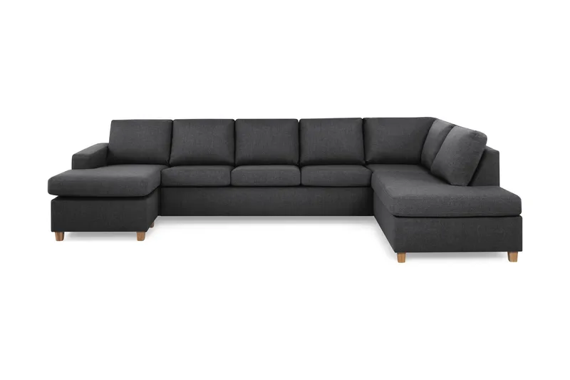 Crazy 5-sits Högervänd U-formad X-Large Soffa med Divan och Schäslong i Tyg, Mörkgrå